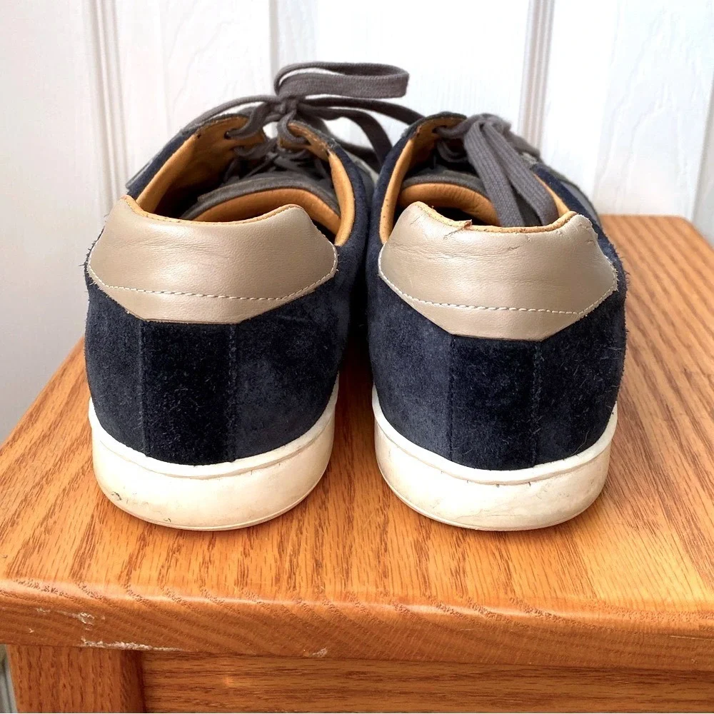 MAGNANNI Gray/Navy Suede/Leather Echo Lo Sneakers SZ‎ 7 1/2M